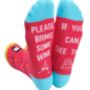Bring Wine Novelty Fun Socks Size Five To Nine, thumbnail 1 of 5