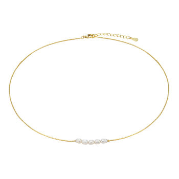 18ct Gold Plated Pearl Bead Necklace, 3 of 4