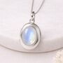 Personalised Sterling Silver Rainbow Moonstone Gemstone Locket Necklace With Photos, thumbnail 1 of 9