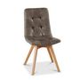 Italian Leather Curved Seat Dining Chair Brown Or Grey, thumbnail 3 of 7
