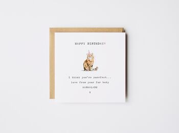 Personalised Birthday Fur Baby Tabby Card *Various Cat Breeds, 6 of 8