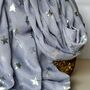 Silver Glitter Stars Scarf In Silver Grey, thumbnail 2 of 4