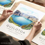 Ecuador Travel Poster Of Quilotoa, thumbnail 1 of 7