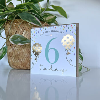 Balloon Brights 6th Birthday Card, 2 of 2