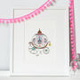Personalised Girl's Royal Princess Carriage Picture, thumbnail 1 of 9