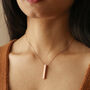 Bar Pendant Necklace In Rose Gold Plating, thumbnail 1 of 3