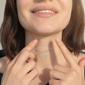 925 Sterling Silver Raw Aquamarine Crystal Necklace, 4 of 4