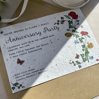 Pack Of Botanical Invitations Plain Or Plantable Card, 3 of 6