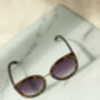 Black Tortoise Shell Gold Rim Cat Eye Sunglasses, thumbnail 3 of 6