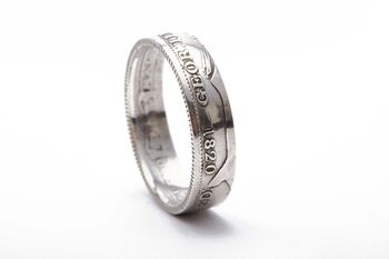 1800's British Shilling Sterling Silver Coin Ring, 12 of 12