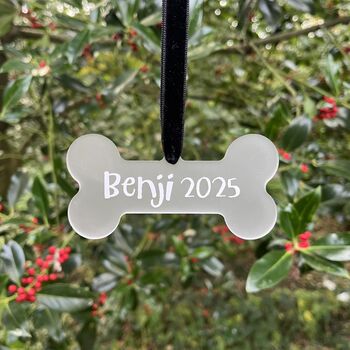 Personalised Dog Bone Christmas Decoration, 2 of 4