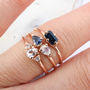 Demi Dainty 9ct Gold Pear Morganite And Sapphire Ring, thumbnail 3 of 6