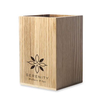 Custom Logo Wooden Stationery Holder Desk Organiser, 2 of 6