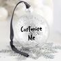 Personalised Silver Glitter Christmas Bauble, thumbnail 1 of 3