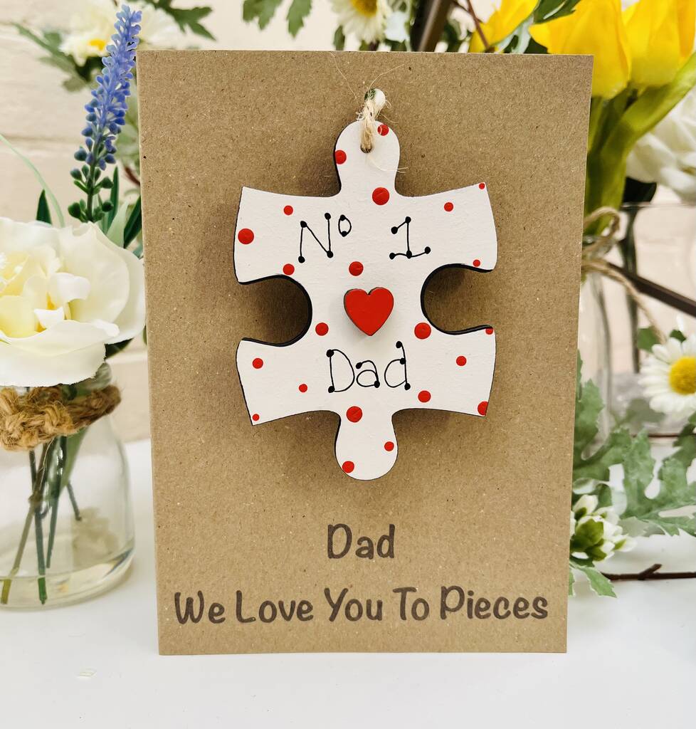 Personalised Jigsaw Father's Day Dad Grandad Card, 1 of 7