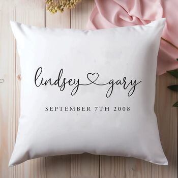 Personalised Valentines Names And Heart Cushion, 2 of 2