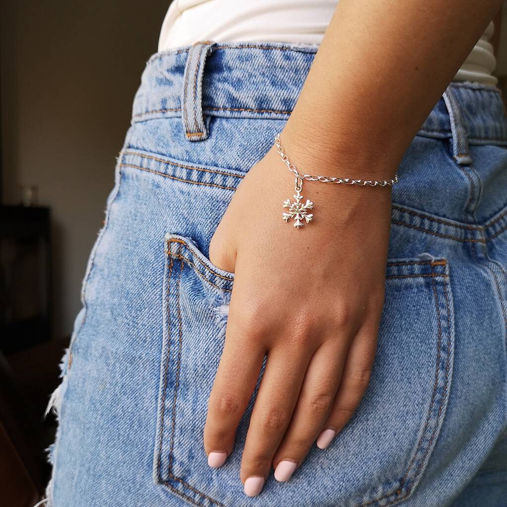 Silver Snowflake Charm Bracelet By Lily Charmed | notonthehighstreet.com