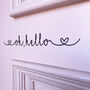 'Oh Hello' Heart Door Sticker, thumbnail 3 of 4