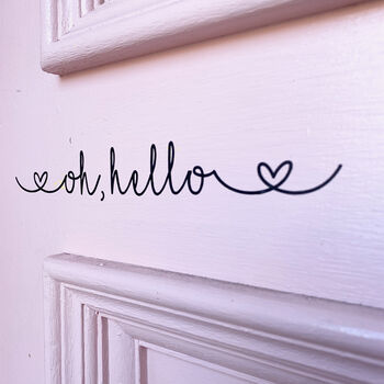 'Oh Hello' Heart Door Sticker, 3 of 4