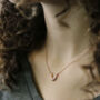 Sterling Silver Rose Gold Horns Necklace, thumbnail 1 of 5