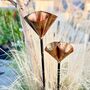 Pair Of Copper Cone Flower Garden Stakes Ltzaf146, thumbnail 3 of 8