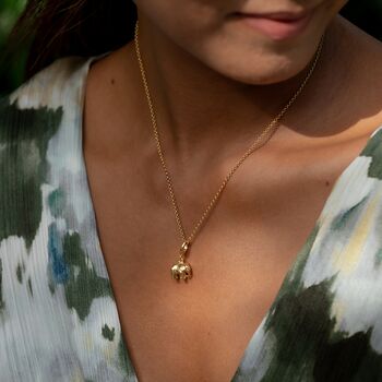18ct Gold Plated Elephant Charm Necklace, 4 of 5