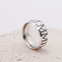 Roman Numerals 10mm Wide Personalised Silver Ring, thumbnail 3 of 7