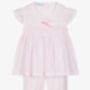 Personalised Girl's Pink Lilac Smocked Pyjamas, thumbnail 4 of 5