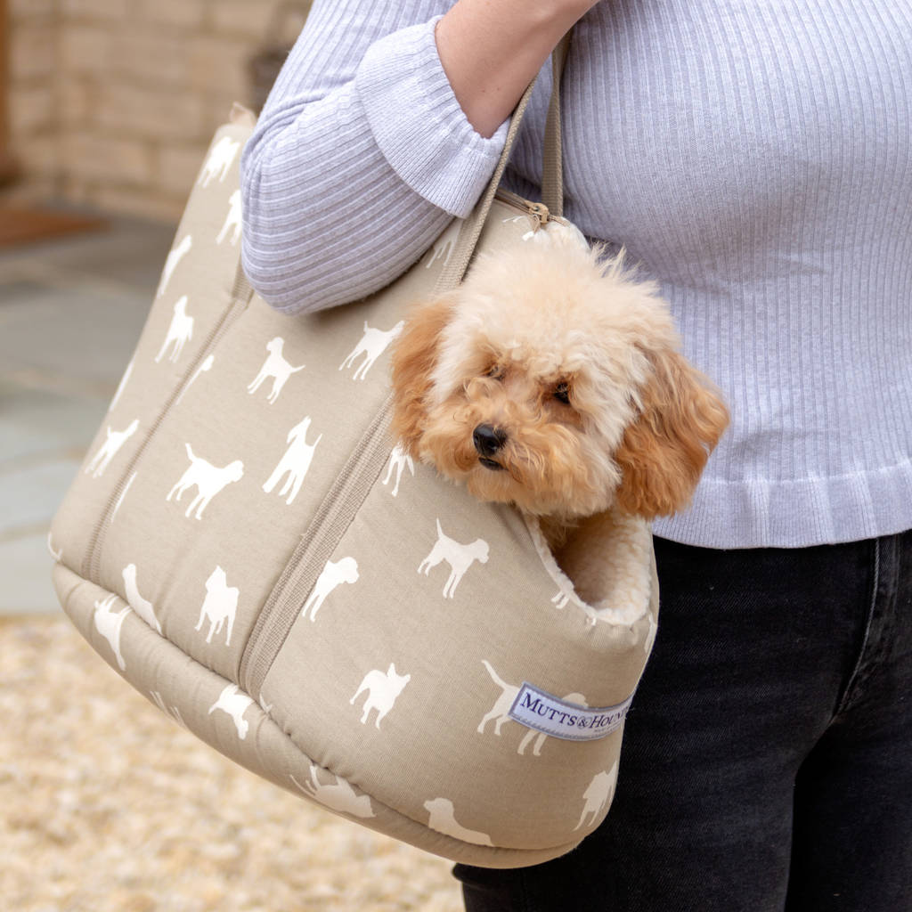 mutts and hounds dog print dog carriers by mutts & hounds