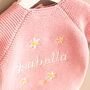 Personalised Baby Cardigan With Daisy And Name Embroidery, thumbnail 4 of 12
