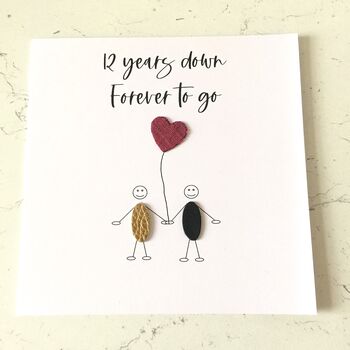 12th Wedding Anniversary 12 Years Down Silk, 2 of 5