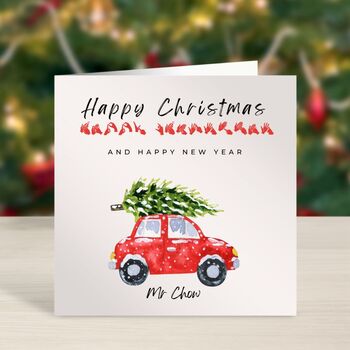 Bsl Christmas Card Christmas Tree Car, 2 of 2