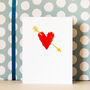 Heart And Arrow Mini Greetings Card, thumbnail 5 of 5