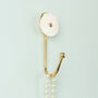 G Decor White Pearl Flower Patterned Brass Coat Hooks, thumbnail 1 of 4