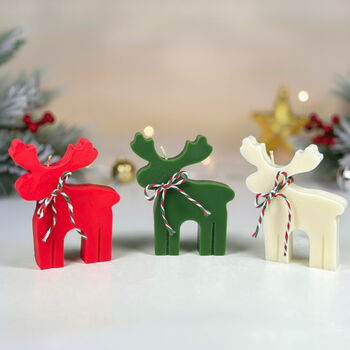 Reindeer Candles Rudolph Christmas Candle Moose Shape, 3 of 7