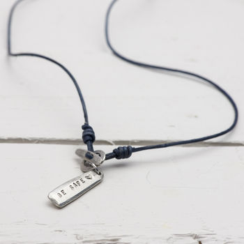 Personalised Leather Hoop And Bar Necklace, 5 of 7