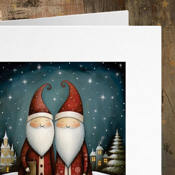 Gay Men Christmas Card, Two Santas Lgbt Pride Card 2, 2 of 4