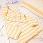 Unisex Yellow Stripy Hoodie And Blanket Gift Set, thumbnail 3 of 12