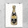 Personalised Champagne Bottle Print, thumbnail 1 of 4