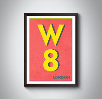 W8 Holland Park, London Postcode Typography Print, 5 of 11