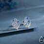 Sterling Silver Delicate Bluebell Flower Stud Earrings With Enamel, thumbnail 1 of 12