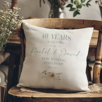 Ruby Wedding Anniversary Cushion, 2 of 6