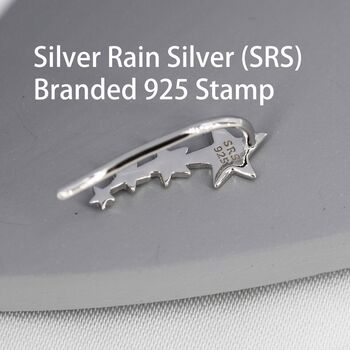 Sterling Silver Shooting Star Crawler Earrings, 7 of 11