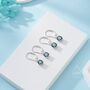 Mystic Black Cz Lever Back Hoop In Sterling Silver, thumbnail 7 of 12
