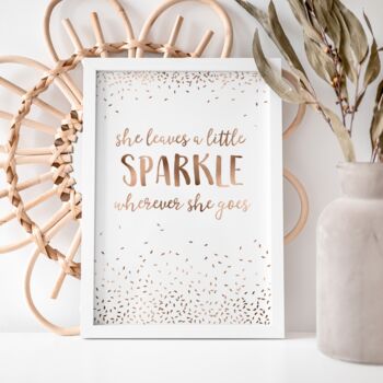 'She Leaves A Little Sparkle' Confetti Foil Print, 2 of 6