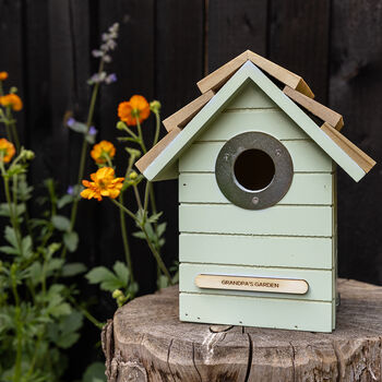 Personalised Wooden Bird Nest Box, 4 of 10