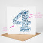 Blue Star Personalised 4th Birthday Card, thumbnail 2 of 6