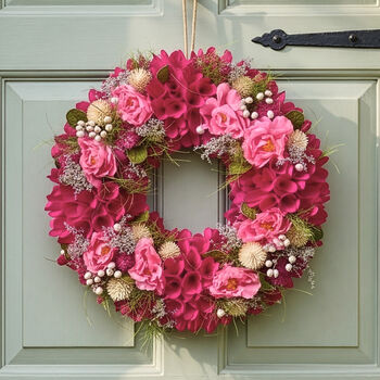 Personalised Winthorpe Pink Floral Wreath, 4 of 8