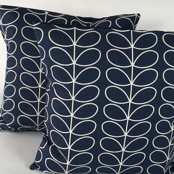 Orla Keily Blue Linear Stem Cushion Cover, 2 of 6