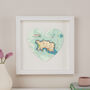 Personalised Location Jersey Map Heart Print, thumbnail 2 of 4